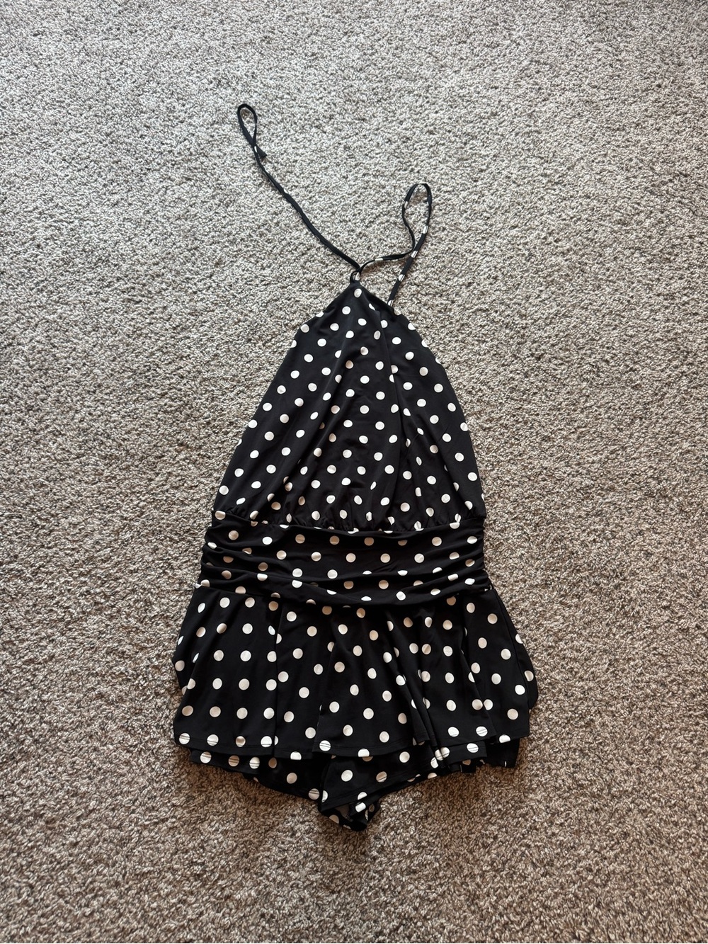 wild fable Black and White Polka Dot Halter Romper